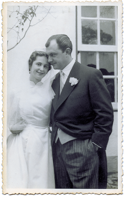 Casamento da Dra. Maria Margarida Garrido Belard da Fonseca (1938-2000) e do Eng. Jaime Augusto Esteves de Bastos (1924-1974), 2/2/1957